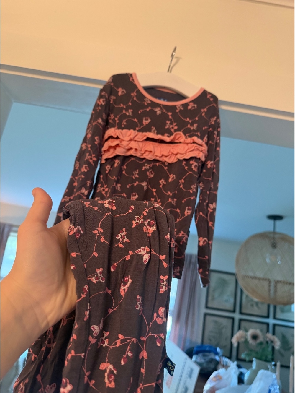 Kikipants floral bamboo girls set size 4t